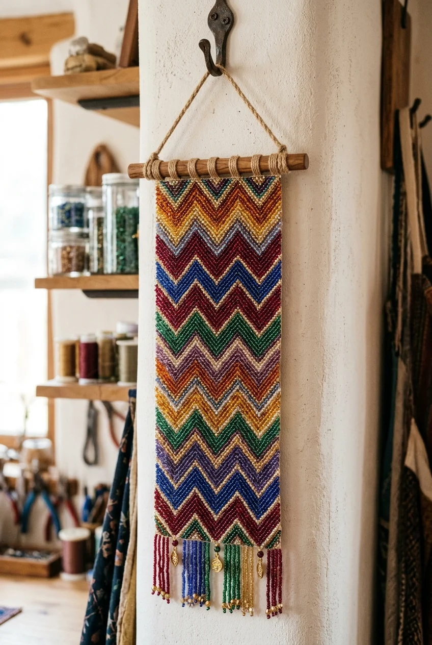 beaded banners Czech Seed Glass Bead Chevron Banner (AI Generated Image)