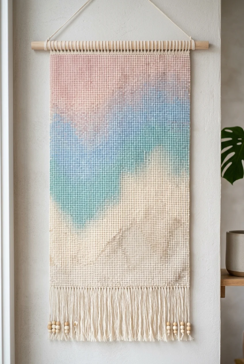 beaded tapestry patterns Abstract Watercolour Ombré Bead Weaving Grid (AI Generated Image)