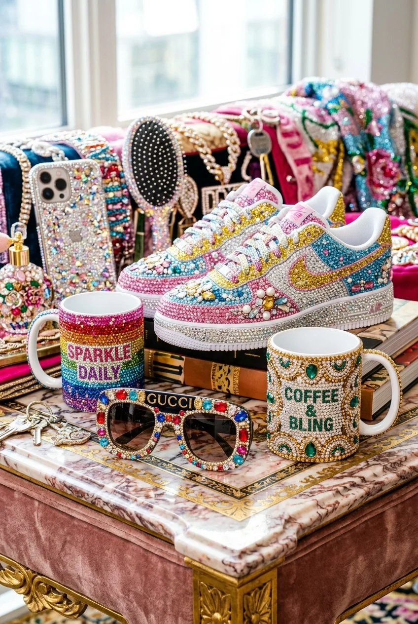 10 Random Things to Bedazzle That Make Everyday Life 100% Extra 1 random things to bedazzle visual listicle ideas (AI Generated Image)