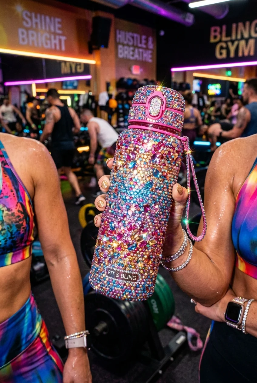 10 Random Things to Bedazzle That Make Everyday Life 100% Extra 7 random things to bedazzle plastic water bottles & hydro covers (AI Generated Image)