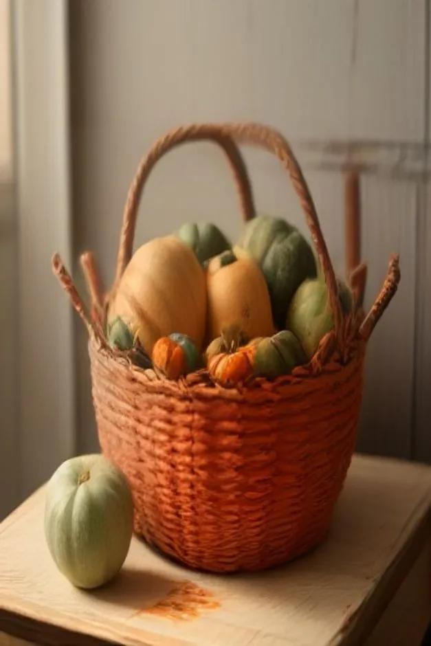 15 Aesthetic Halloween Boo Basket Ideas That Don't Look Cheap 6 Budget-Friendly Thrift Store Woven Pumpkin Basket Swap - halloween boo basket ideas (AI Generated Image)