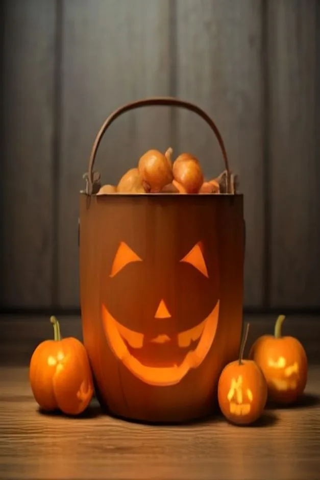 15 Aesthetic Halloween Boo Basket Ideas That Don't Look Cheap 9 Retro 90s Nostalgia Jack-O'-Lantern Boo Bucket - halloween boo basket ideas (AI Generated Image)