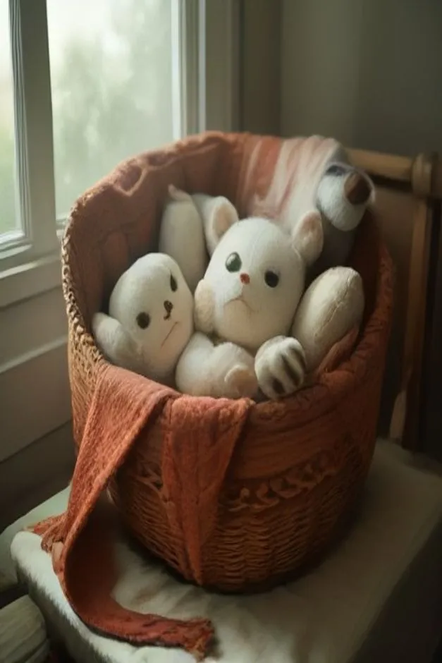 15 Aesthetic Halloween Boo Basket Ideas That Don't Look Cheap 10 The Overstuffed Spooky Plush & Cozy Blanket Riser Basket - halloween boo basket ideas (AI Generated Image)
