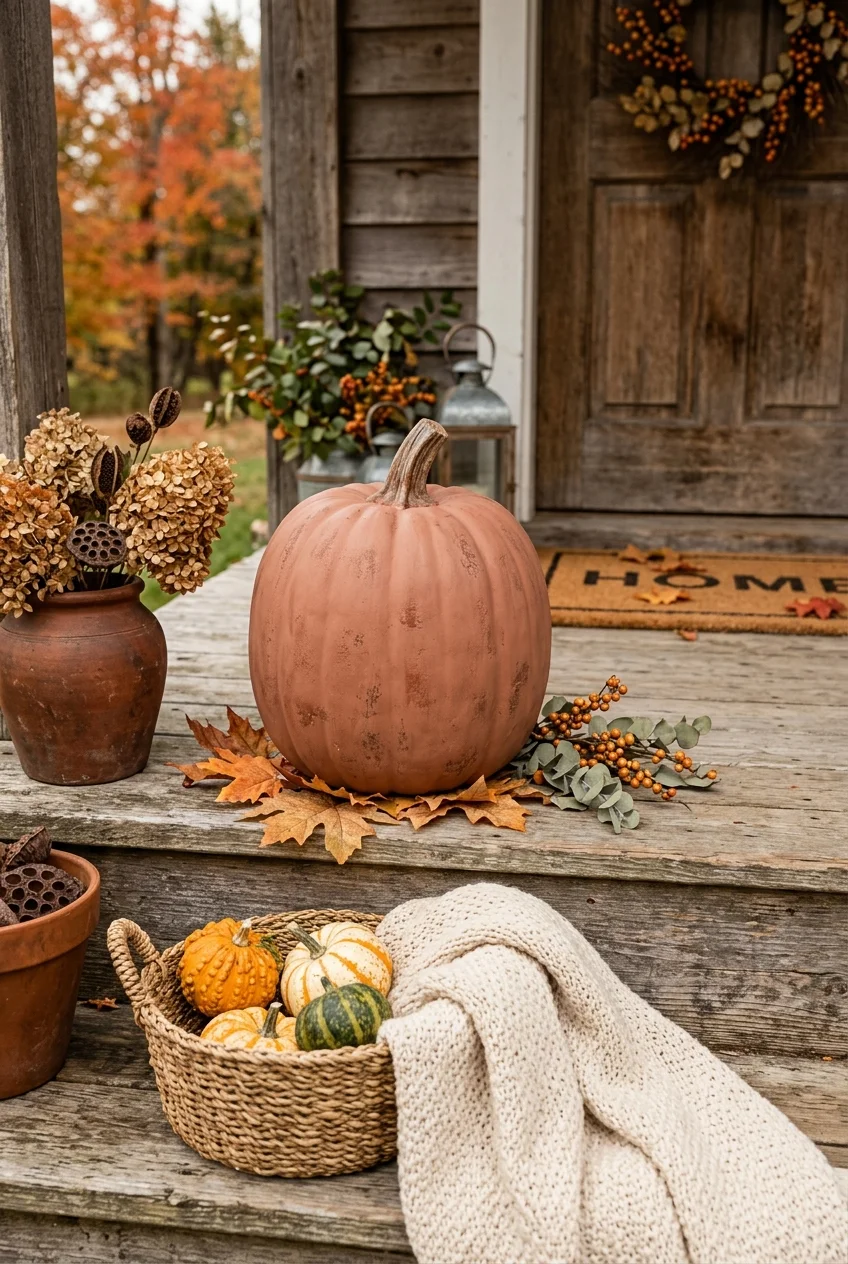 diy fall decorations - Terracotta Faux Pumpkin Flip (AI Generated Image)