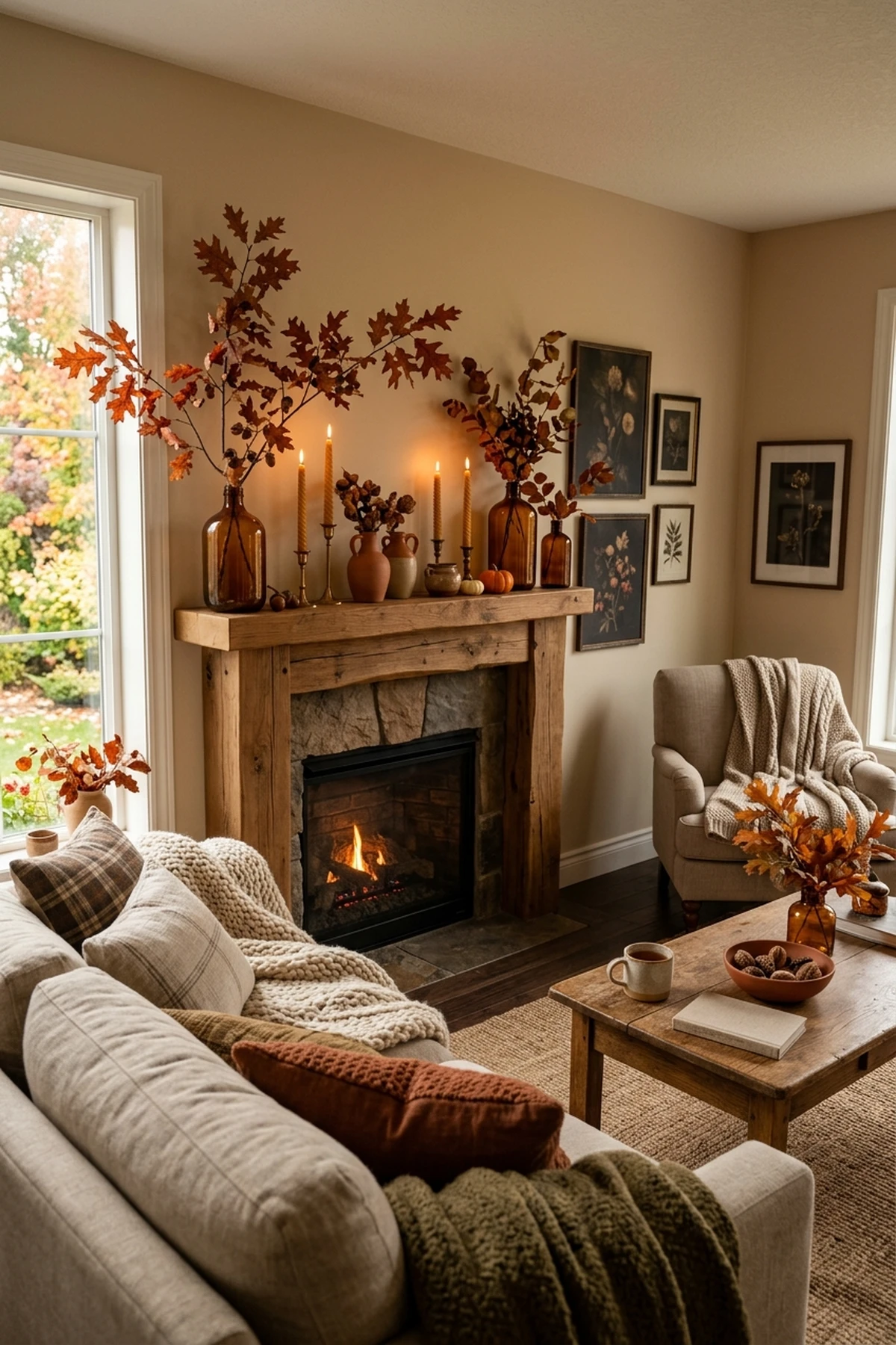 30 Earthy Fall Decor Ideas for a Cozy, Sustainable Home 1 fall decor ideas earthy cozy sustainable home decor (AI Generated Image)