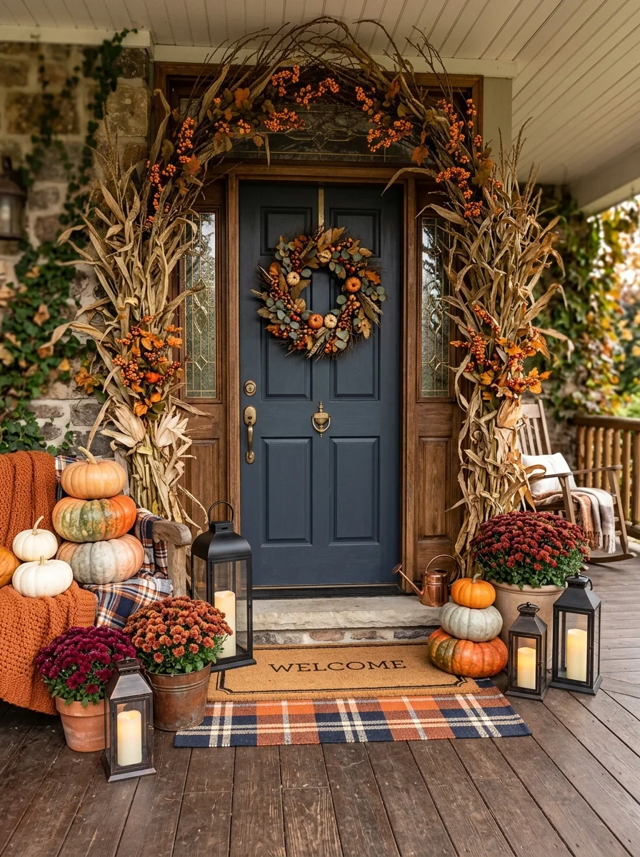 30 Aesthetic Fall Porch Decor Ideas for Instant Curb Appeal 1 fall porch decor ideas for instant curb appeal (AI Generated Image)
