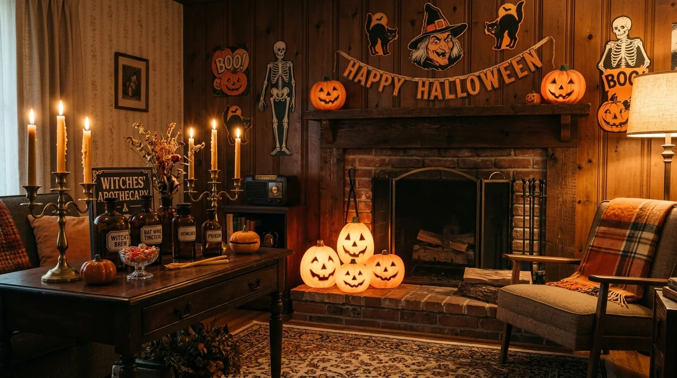 15 Nostalgic Vintage Halloween Decor Ideas for a Cozy Retro Home 1 vintage halloween decor cozy retro home ideas (AI Generated Image)